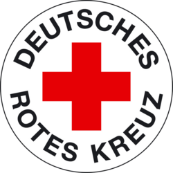 BFD und FSJ in RLP beim DRK. Das Logo des DRK. Ein rotes Kreuz. Darum steht im Kreis: Deutsches Rotes Kreuz.